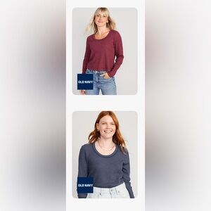 NWT 2 Waffle Knit Scoop Neck Shirts